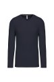 Heren T-shirt lange mouw V Hals Kariban K358 NAVY